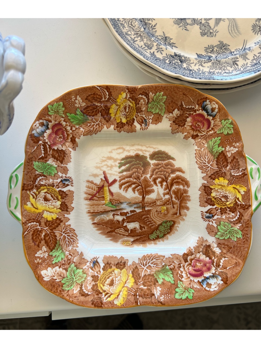 Wood & Sons England Enoch Woods English Scenery 10" Cake Plate